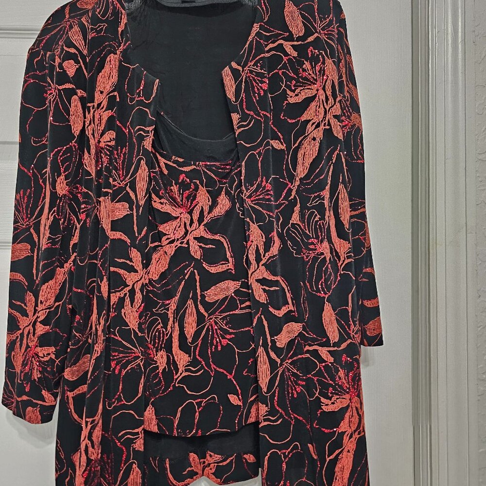 petite Alex Evenings tank top with 3/4 sleeve jacket (2pc)